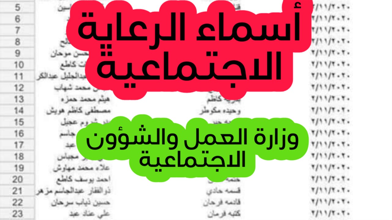 خطوات الاستعلام عن اسماء المشمولين بالرعاية الاجتماعية الوجبة السابعة