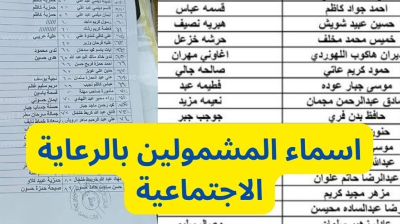 رابط الاستعلام عن أسماء المستفيدين من الرعاية الاجتماعية الوجبة الأخيرة