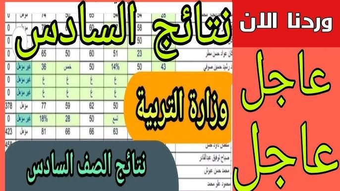 شوف نتيجتك هسه.. نتائج السادس الابتدائي العراق 2025 دور أول عبر موقع وزارة التربية العراقية “نتائجنا”
