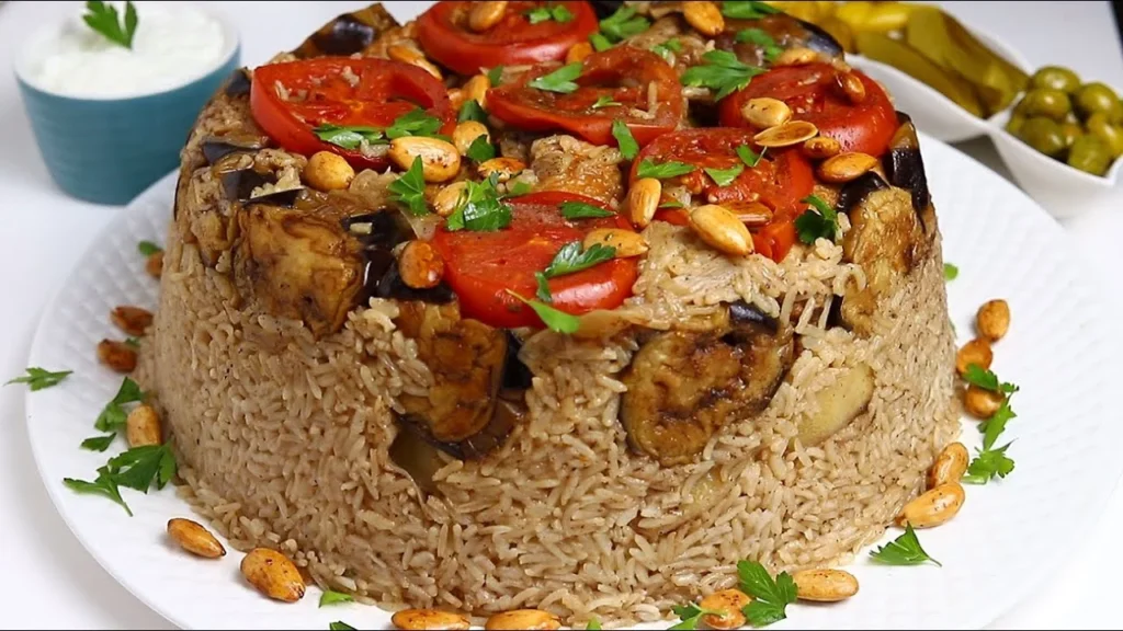 طريقة عمل المقلوبة باللحمة والخضار