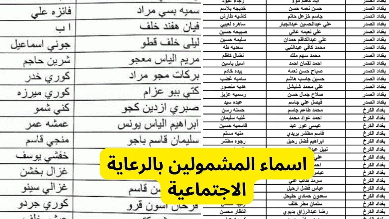 “فرصة لا تفوتك”.. استعلام فوري عن أسماء المشمولين بالرعاية الاجتماعية 2025
