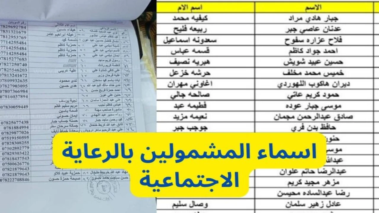 “هنا” رابط أسماء المشمولين في الرعاية الاجتماعية الوجبة السابعة بالعراق 2025 كل المحافظات